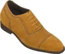 suede oxford shoes with tan crocodile-textured leather accents