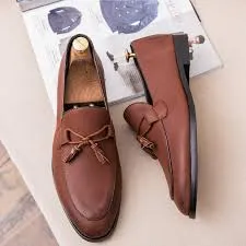 brown leather men's loafer