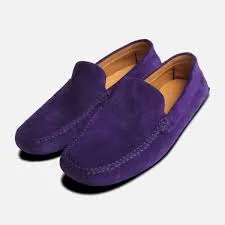 purple suede men's loafer 