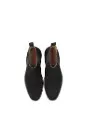 black suede Chelsea boots. 