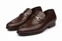 men's brown leather formal loafers.