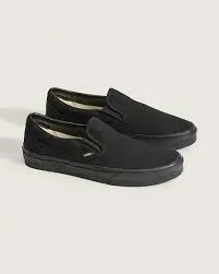 black Vans Slip-On sneakers.